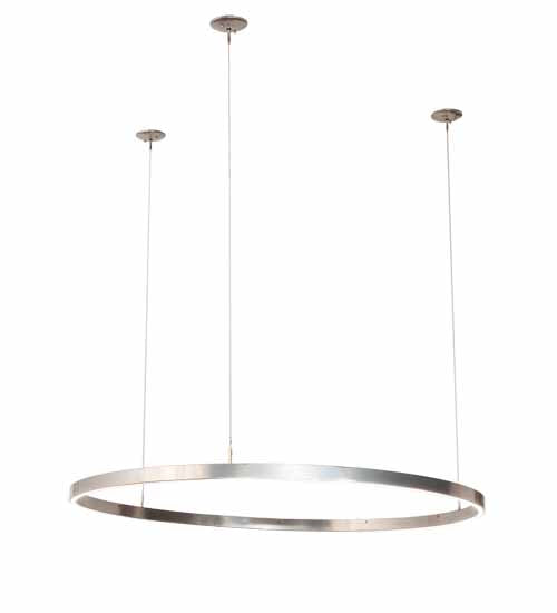 Meyda Lighting Anillo 60" Extreme Chrome Halo Pendant Light With White Statuario Idalight Shade