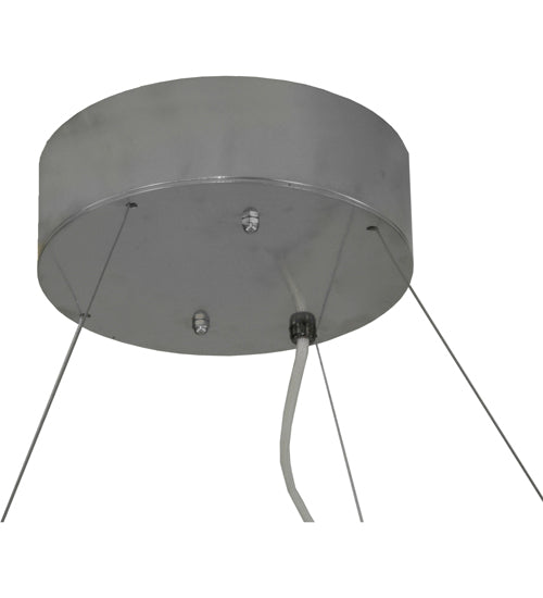 Meyda Lighting Anillo 60" LED Extreme Chrome Pendant Light With White Contrail Mist Idalight Shade