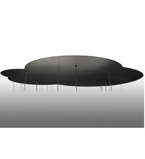 Meyda Lighting Anillo 84" 4-Light LED Solar Black Tilt Cascading Pendant Light With Statuario Idalight Shade
