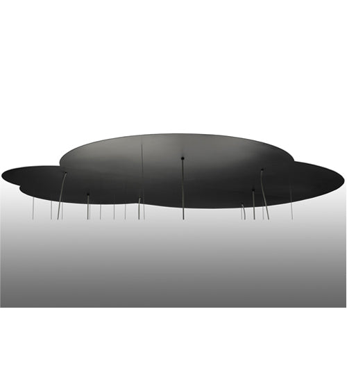 Meyda Lighting Anillo 84" 4-Ring LED Solar Black Cascading Pendant Light With Crystal Idalight Shade Glass