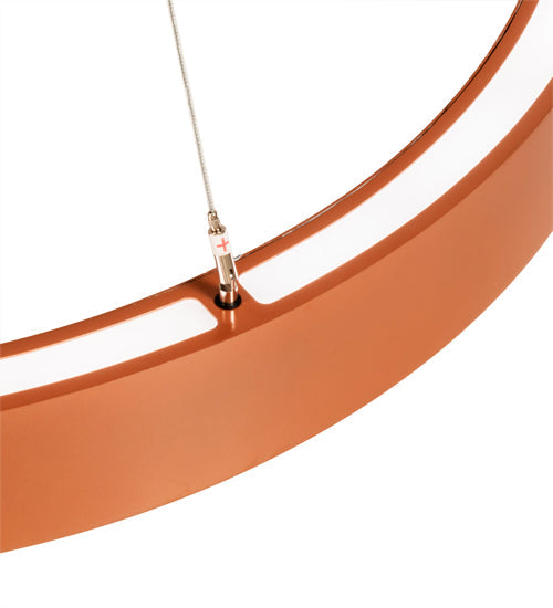Meyda Lighting Anillo Halo 40" LED Copper Metallic Pendant Light With White Statuario Idalight Shade