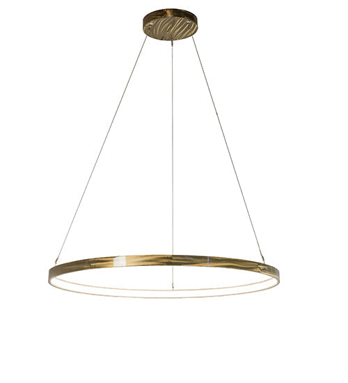Meyda Lighting Anillo Halo 48" LED Brass Tint Pendant Light With White Statuario Idalight Shade