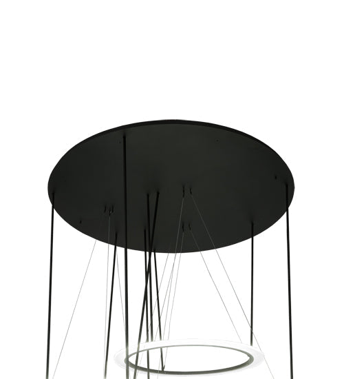 Meyda Lighting Anillo Pairando 84" 3-Ring LED Cascading Pendant Light With White Statuario Idalight Shade Glass