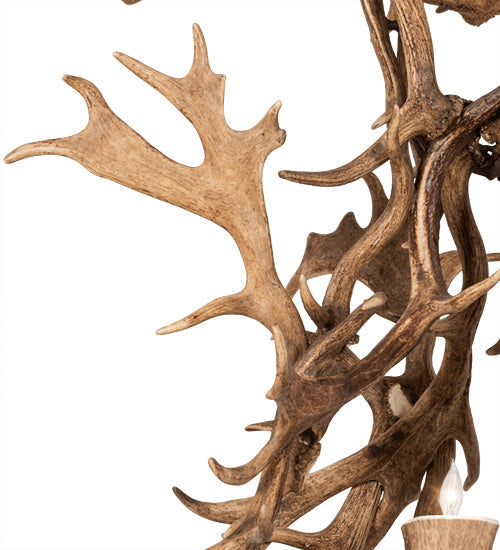 Meyda Lighting Antlers 58" 12-Light Mahogany Bronze Fallow Deer Chandelier