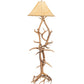 Meyda Lighting Antlers 71" Elk & Mule Deer Floor Lamp With Beige Shade