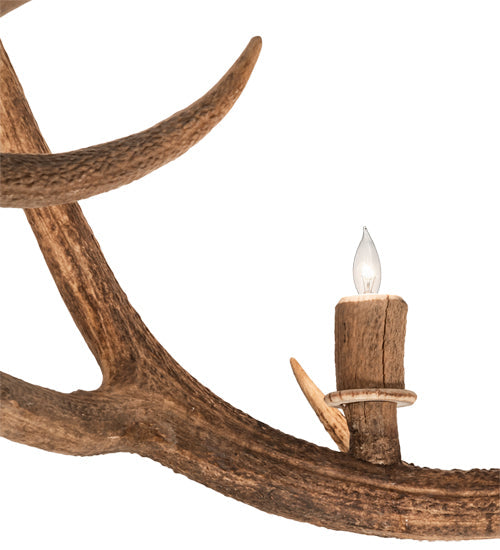 Meyda Lighting Antlers 85" 12-Light Antique Copper Chandelier
