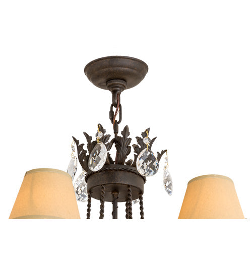 Meyda Lighting Antonia 28" 6-Light Chestnut Chandelier With Tuscan Alabaster Textrene Shade