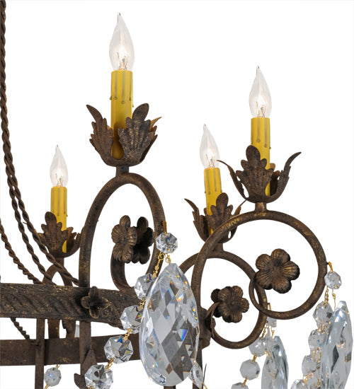 Meyda Lighting Antonia 38" 8-Light Antiquity Chandelier With Amber Faux Candlelight