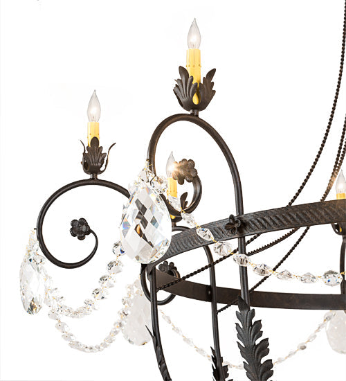 Meyda Lighting Antonia 58" 8-Light Chestnut Chandelier With Ivory Faux Candlelight