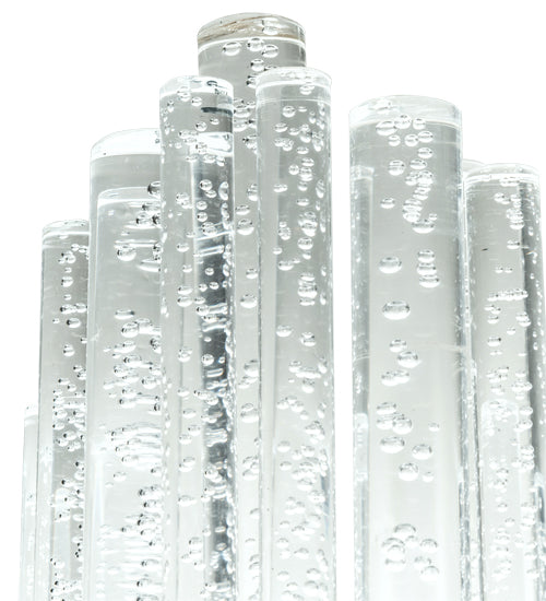 Meyda Lighting Aquagen 8" LED Mirror Stainless Steel Wall Sconce With Clear Bubble Acrylic Shade