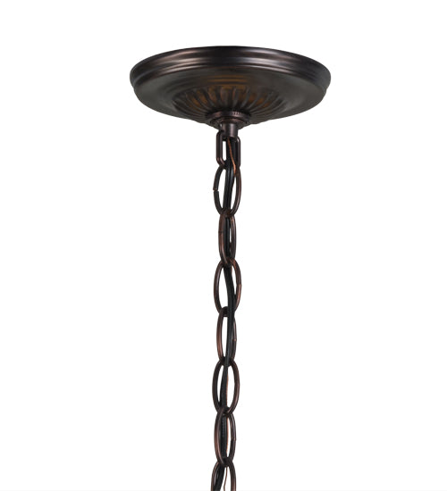 Meyda Lighting Arizona 20" 2-Light Mahogany Bronze Pendant Light With Multi-Colored Shade Glass