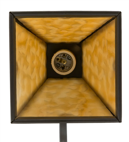 Meyda Lighting Arnage 7" Timeless Bronze Wall Sconce With Beige Art Shade Glass