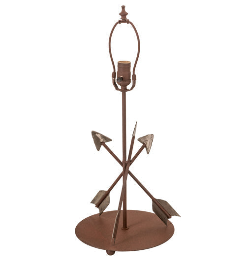 Meyda Lighting Arrowhead 23" Red Rust Table Lamp With Beige Fabric Shade