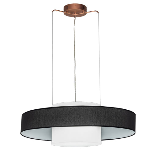 Meyda Lighting Ashton 36" Brushed Copper Pendant Light With Black Textrene & Statuario Idalight Shade