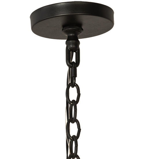 Meyda Lighting Atom Enerjisi 60" 8-Light Textured Black Chandelier With White Faux Candlelight