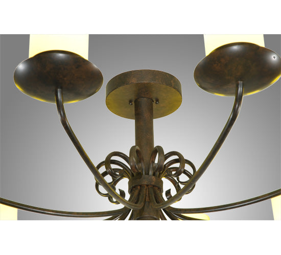 Meyda Lighting Atria 54" 12-Light Coffee Bean Chandelier With Beige Candle Shade