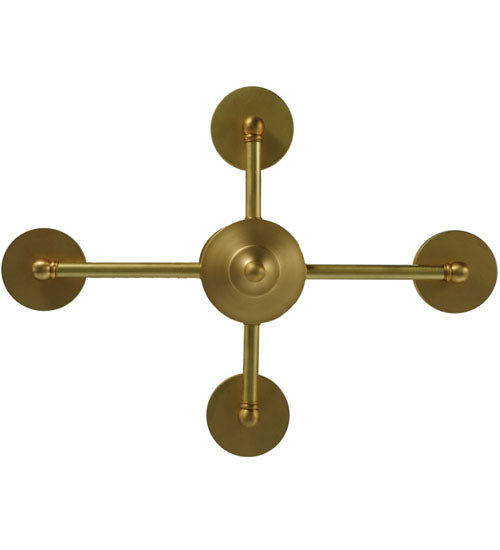 Meyda Lighting Bakersfield 24" 4-Light Natural Brass Chandelier With Clear Shade Glass