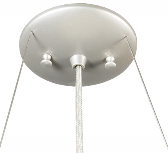 Meyda Lighting Bambu 18" 2-Light Nickel Inverted Pendant Light With Fused Beige Shade Glass