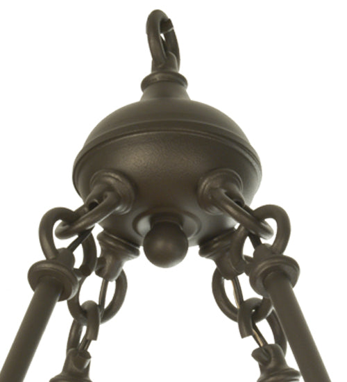 Meyda Lighting Barbury 48" 18-Light Wrought Iron Barbed Wire Chandelier With Amber Faux Candlelight