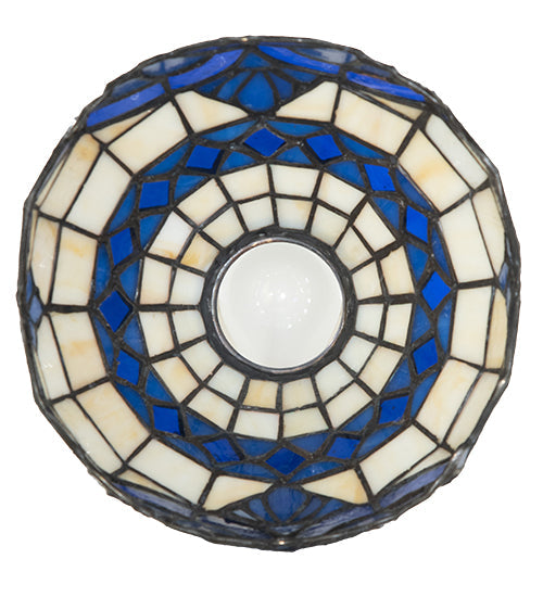 Meyda Lighting Baroque 7" Blue & Beige Shade Glass