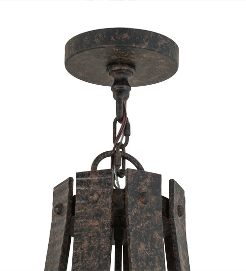 Meyda Lighting Barrel Stave 172321 48" 8-Light Coffee Bean Metallo Chandelier