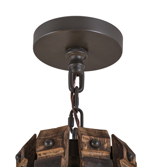 Meyda Lighting Barrel Stave 36" 8-Light Timeless Bronze Madera Chandelier
