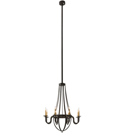 Meyda Lighting Barrel Stave 38" 8-Light Oil Rubbed Bronze Metallo Chandelier With Ivory Faux Candlelight