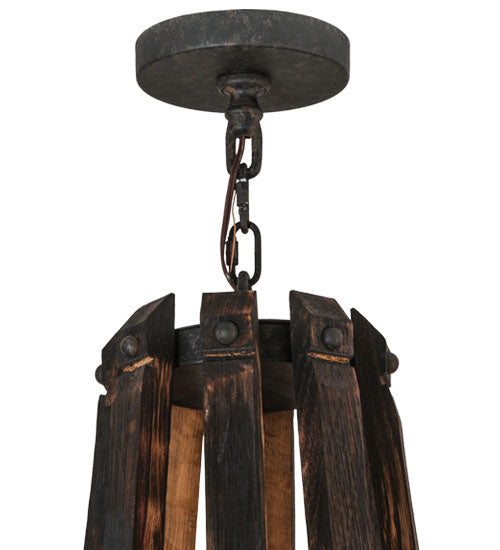 Meyda Lighting Barrel Stave 45" 8-Light Coffee Bean Madera Chandelier With Black Faux Candlelight