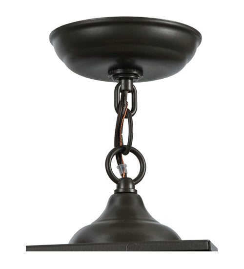Meyda Lighting Bear at Dawn 23" 2-Light Timeless Bronze Pendant Light With Beige Art Shade Glass
