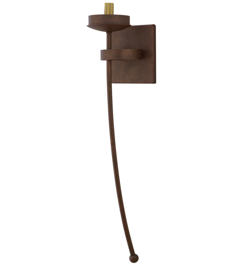 Meyda Lighting Bechar 6" Antique Rust Wall Sconce With Clear Seeded Shade Glass