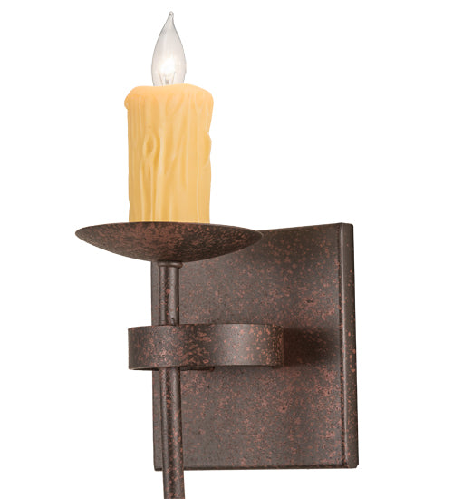 Meyda Lighting Bechar 6" Rusty Nail Wall Sconce With Ivory Faux Candlelight