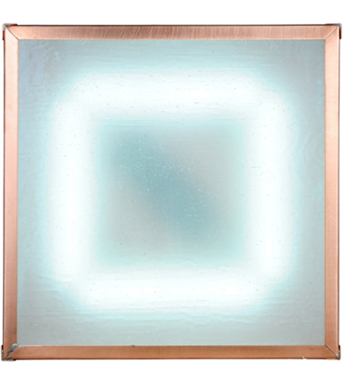 Meyda Lighting Beck 18" LED Natural Copper Flush Mount Light With Frosted Clear Shade Glass