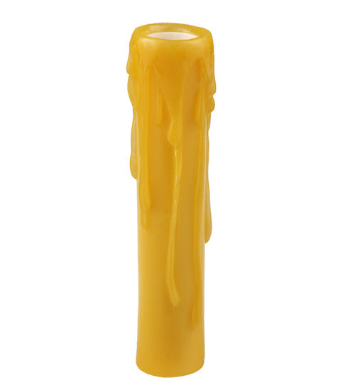Meyda Lighting Beeswax 1"W x 6"H Honey Amber Flat Top Candle Shade Cover