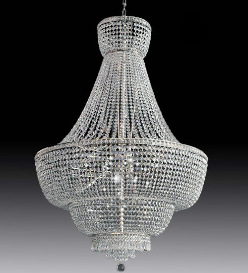 Meyda Lighting Beethoven 39" 8-Light Chrome Chandelier With Crystal Shade Glass