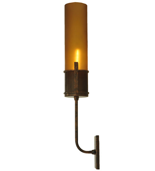 Meyda Lighting Bellver 4" Gilded Tobacco Wall Sconce With Smokey Topaz Shade Glass