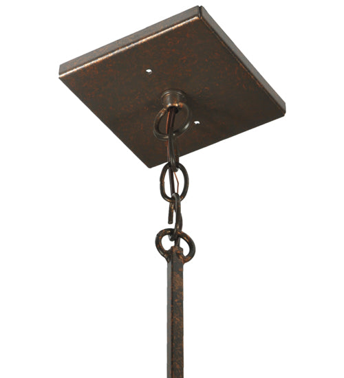 Meyda Lighting Bellver 7"W x 147"H Gilded Tobacco Mini Pendant Light With Amber Shade Glass