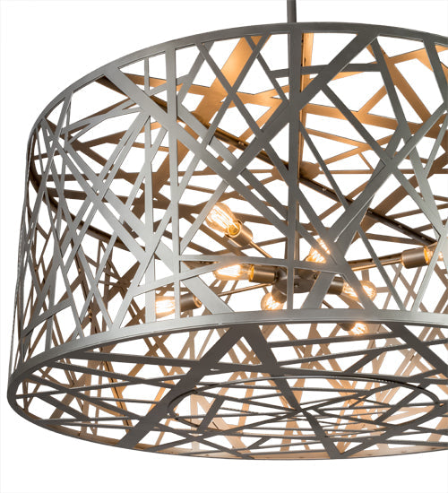 Meyda Lighting Bird's Nest 182460 54" 8-Light Nickel Pendant Light