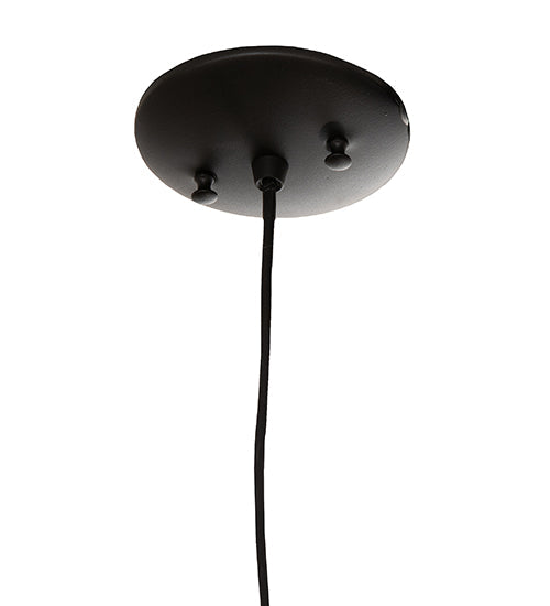 Meyda Lighting Bola 10" Flat Black Pendant Light With Clear Shade Glass