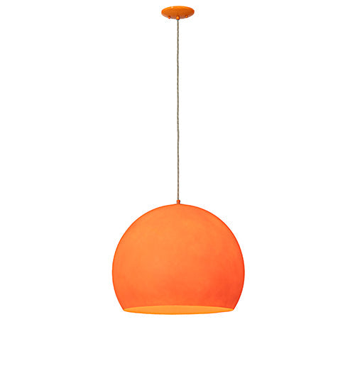 Meyda Lighting Bola 20" Safety Orange Pendant Light With Orange Idalight Shade Glass