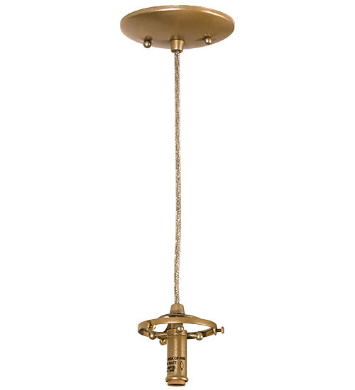 Meyda Lighting Bola 6" Champagne Metallic Cilindro Mini Pendant Light With Amber & Clear Shade Glass