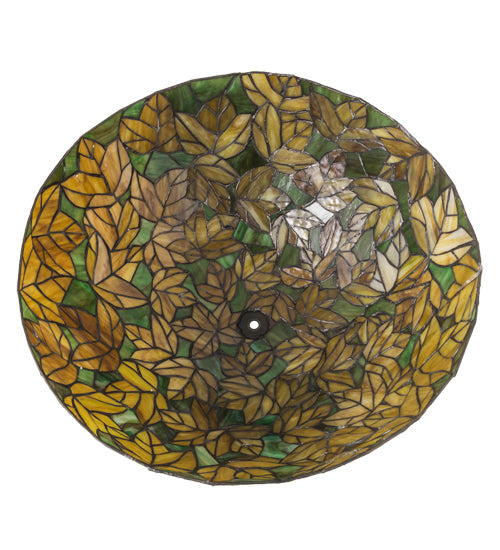 Meyda Lighting Branches 24" Green & Yellow Shade Glass