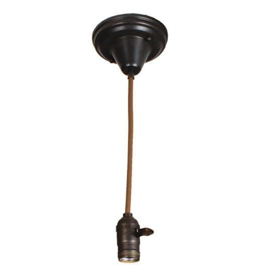Meyda Lighting Brown Cloth Covered Paddle Socket Hanger Pendant Light With Craftsman Brown Hardware