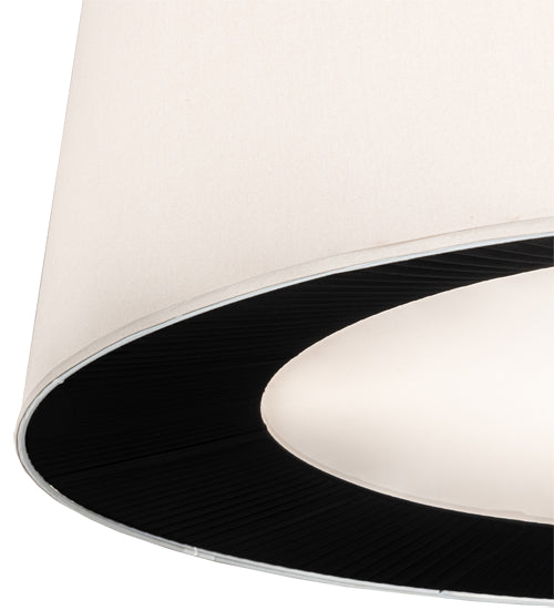 Meyda Lighting Bruges 52" 5-Light Flat Black & Gloss White Pendant Light With Black & White Shade
