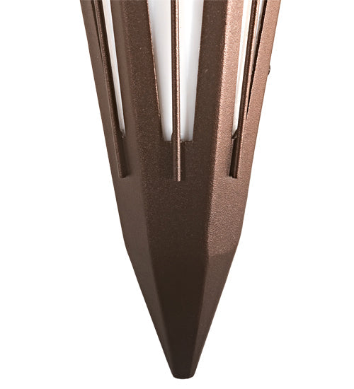 Meyda Lighting Brum 7" Mahogany Bronze Wall Sconce With White Art Shade Glass