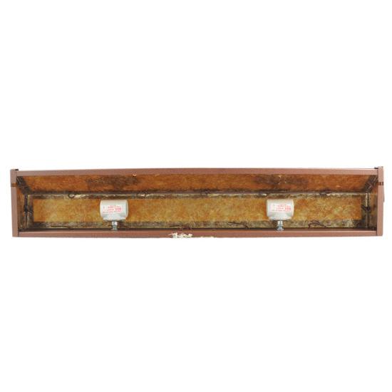 Meyda Lighting Buffalo 30" 4-Light Rust Vanity Light With Amber Mica Shade Glass