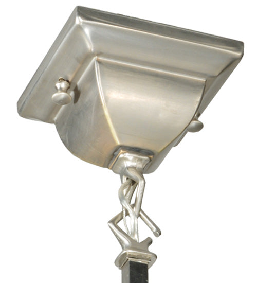 Meyda Lighting Bungalow 7" Brushed Nickel Mini Pendant Light With White Alabaster Swirl Shade Glass