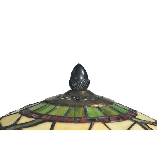 Meyda Lighting Burgundy Pinecone 20" 2-Light Table Lamp With Multi-Color Shade Glass