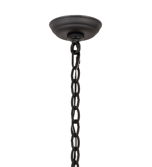 Meyda Lighting Cadenza 18" 4-Light Black Textured Pendant Light With Clear Crystal Idalight Shade Glass