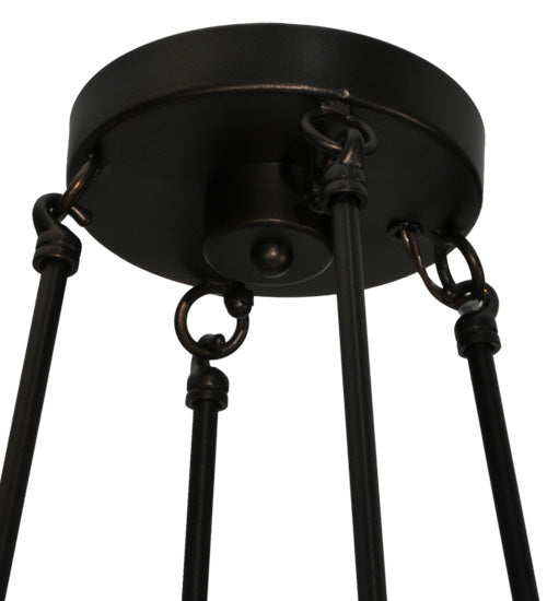 Meyda Lighting Calais 36" 6-Light Mahogany Bronze Chandelier With Copper Textrene Shade