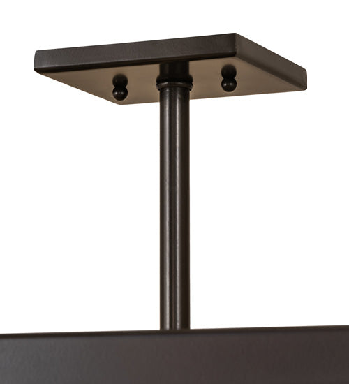 Meyda Lighting Calf & Cow 34" 4-Light Timeless Bronze Flush Mount Light With Beige Shade Glass